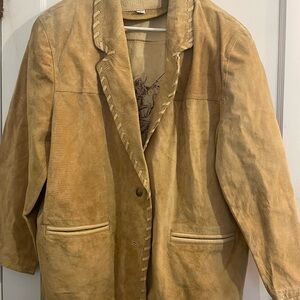 Elegant Tan Women's Leather Jacket